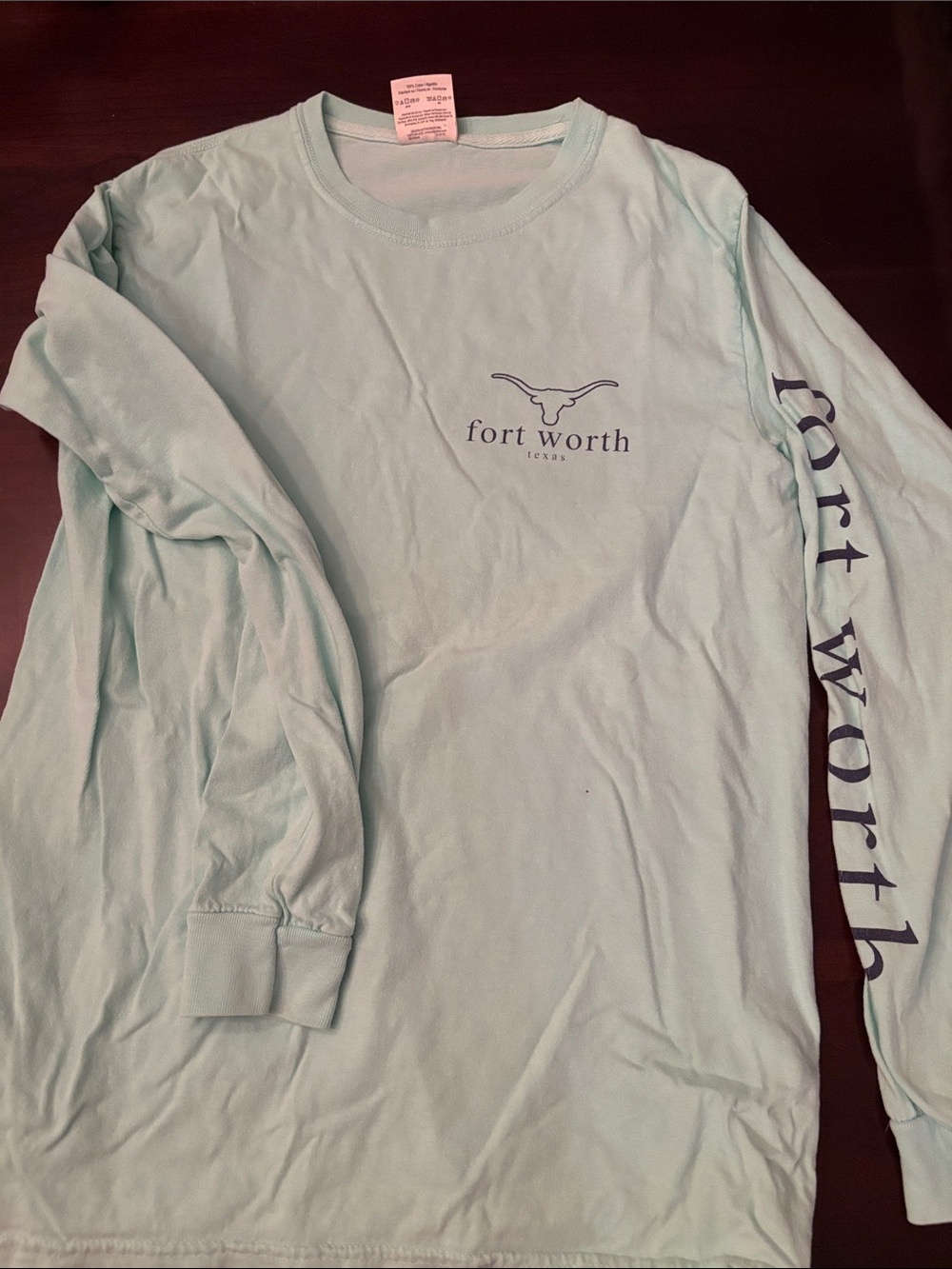 Comfort Colors Mint Long Sleeve Fort Worth Tee